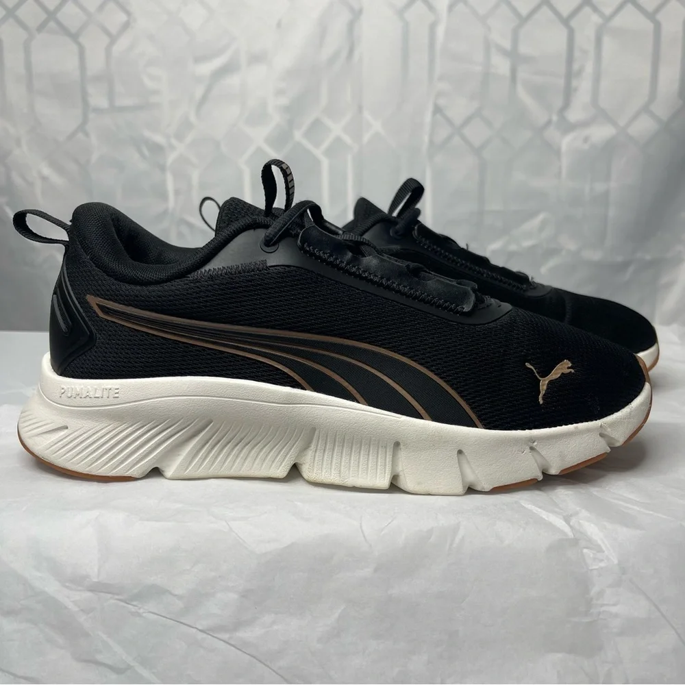Puma Focus Lite Black Rose Gold Metallic Running Shoes Women's Size 10
